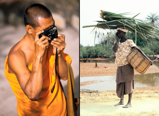 Le choc de 2 mondes (Gauche : Chiang Maï – Thaïlande – 2002 / Droite : Enampore – Sénégal - 1978)