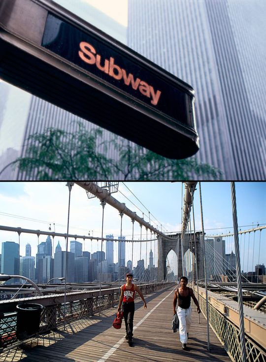 Manhattan (Haut : World Trade Center – NYC – 1990 / Bas : Brooklin Bridge – NYC - 1990)