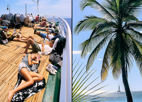 Vacances sac à dos (Gauche : Cyclades – Mer Egée – 1995 / Droite : Sainte Luce – Martinique - 1997)