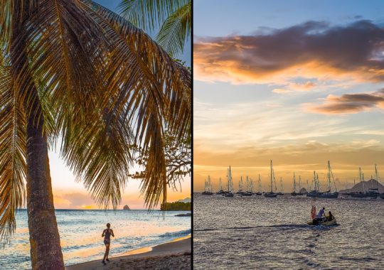 Soleil couchant (Gauche : Sainte Luce - Martinique - 2018 / Droite : Sainte Anne - Martinique - 2018)